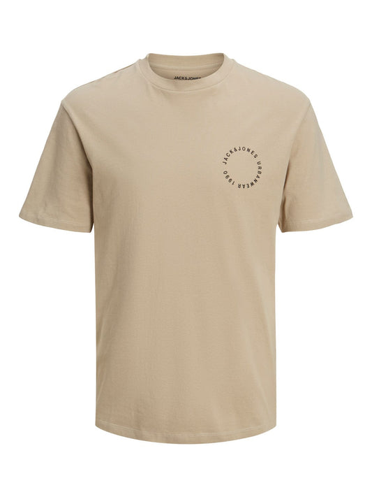 Camiseta manga corta beige con logo - JJSUNSET