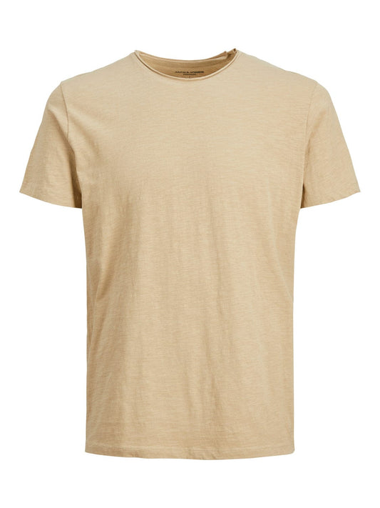 Camiseta lisa de algodón beige - JPRBLUROCK