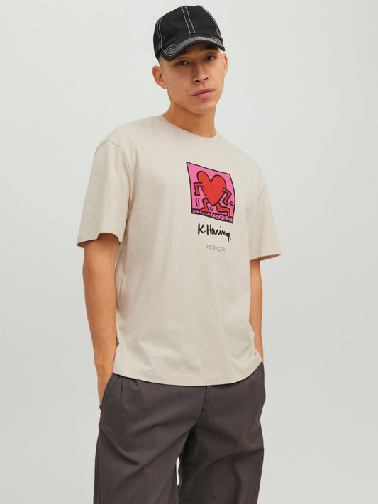 Camiseta de manga corta beige - KEITH HARING