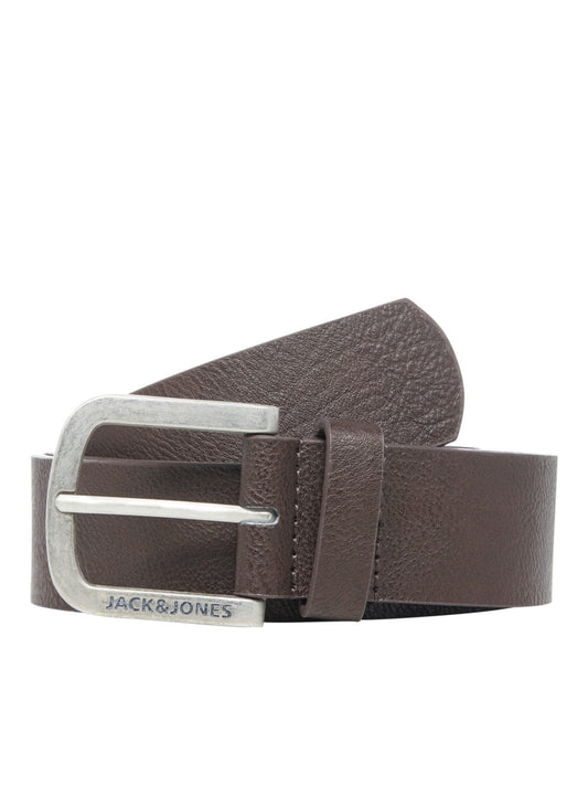 Cinturón con logo marrón con hebilla metálica HARRY