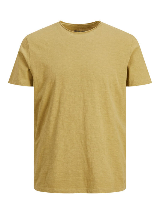 Camiseta lisa de algodón mostaza - JPRBLUROCK
