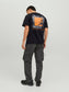 Camiseta de manga corta negra y naranja- JCOFILO