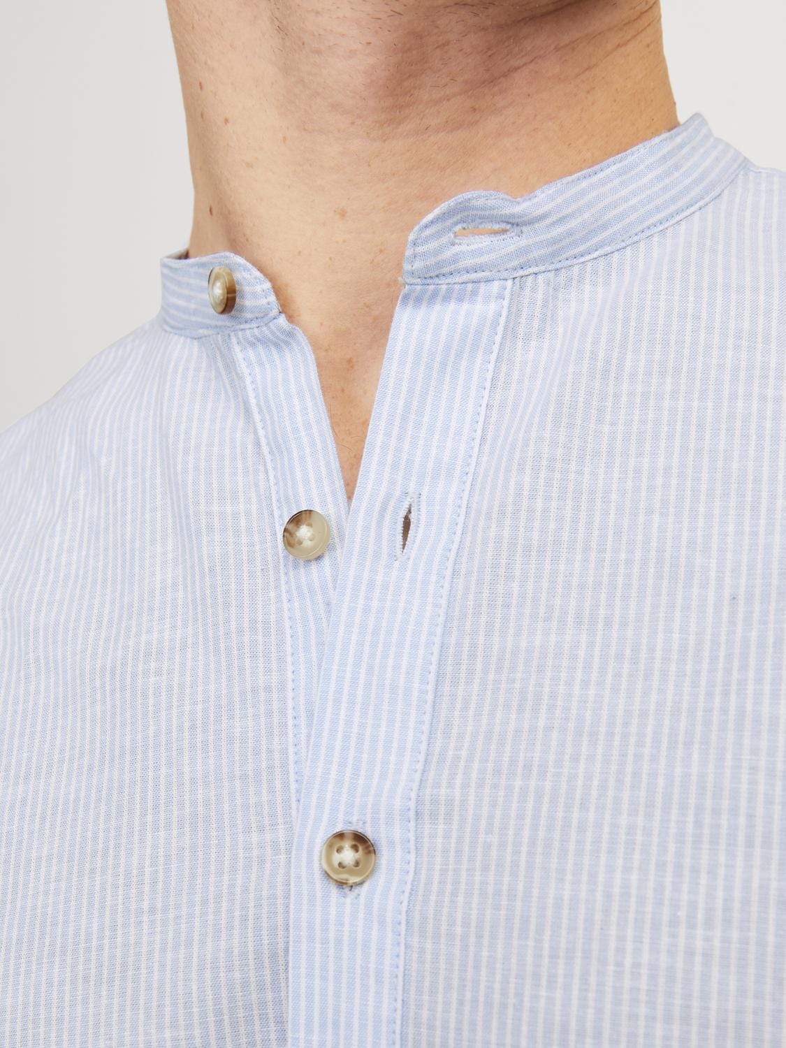 Camisa lino azul  - JJESUMMER