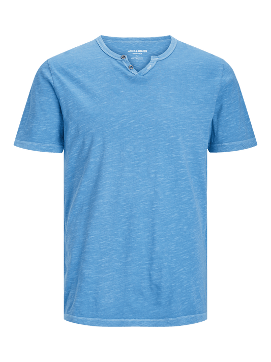 Camiseta cuello pico azul - SPLIT