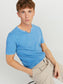 Camiseta cuello pico azul - SPLIT