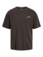 Camiseta marrón oscuro de manga corta estampada - JORSOCIETY