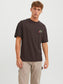 Camiseta marrón oscuro de manga corta estampada - JORSOCIETY