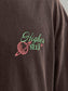 Camiseta marrón oscuro de manga corta estampada - JORSOCIETY