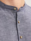 Camisa lino denim azul - JJESUMMER